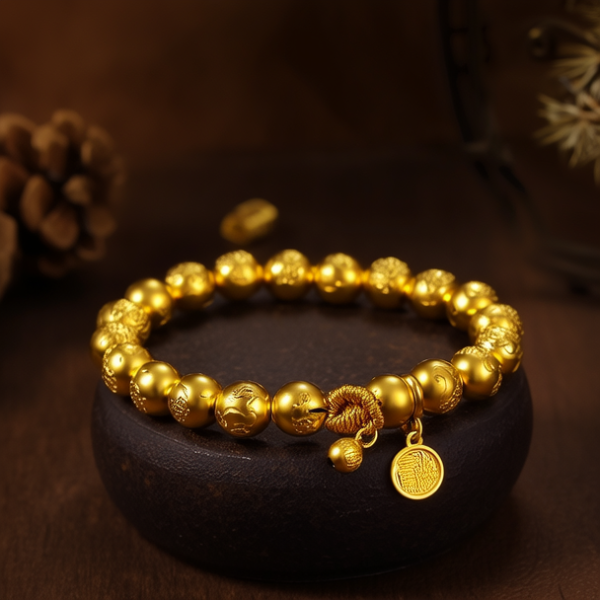 带金的手串图片