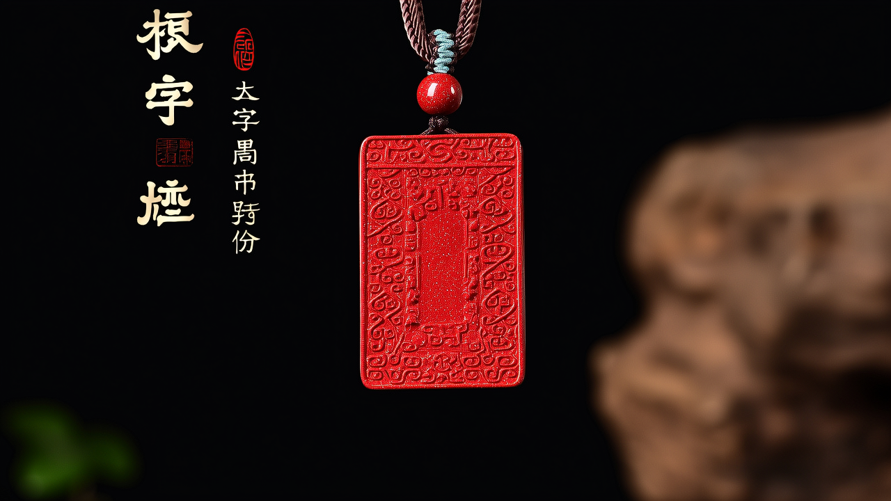 福字金吊坠图片