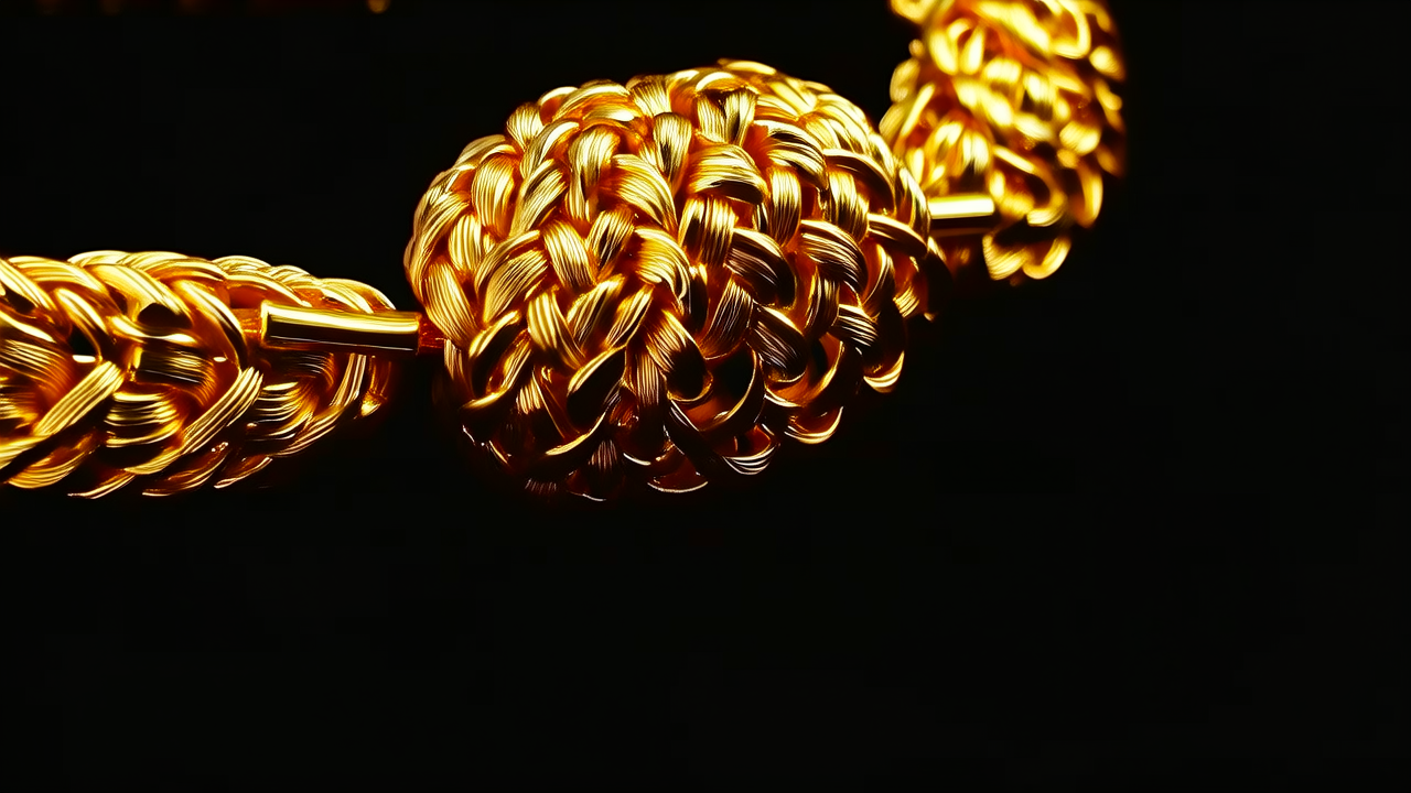 编织黄金项链图片