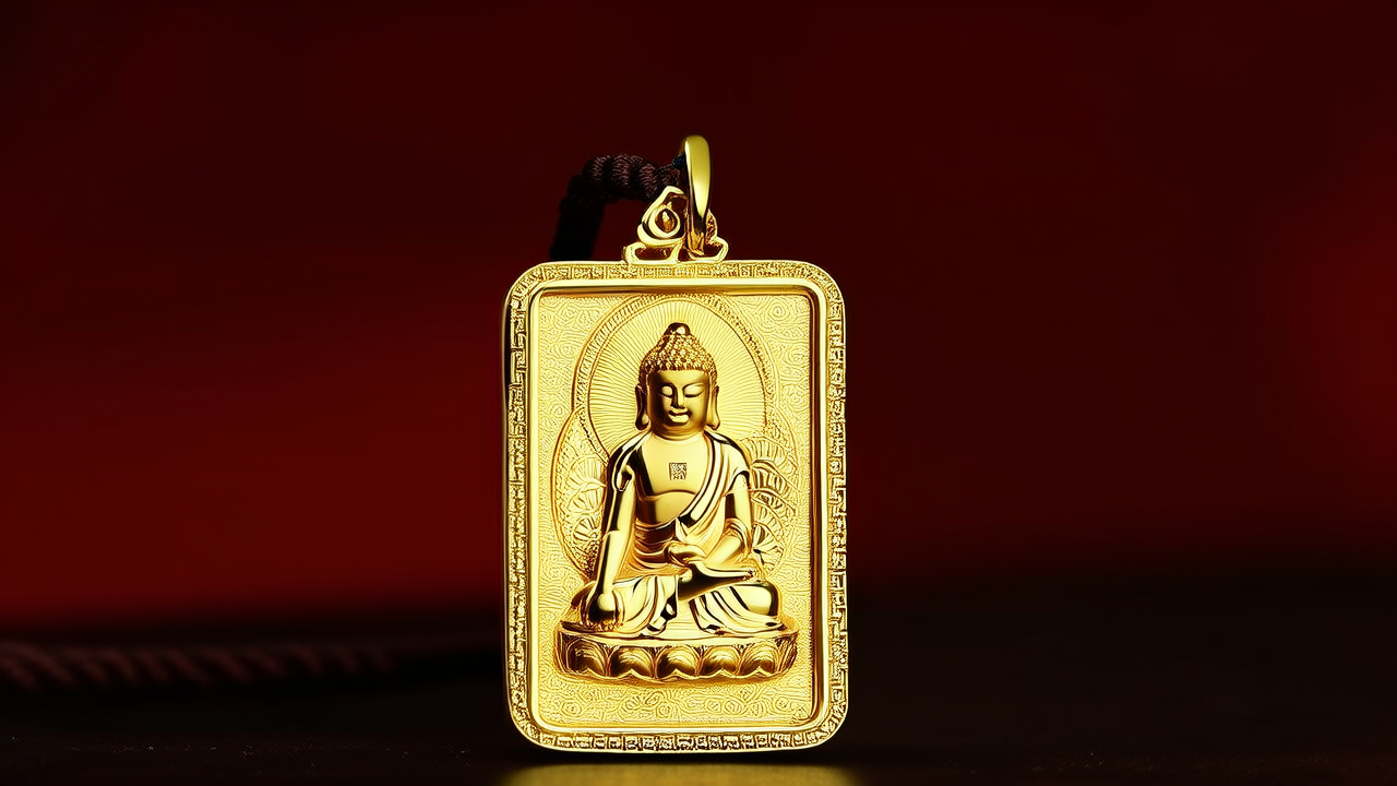 佛祖黄金吊坠图片