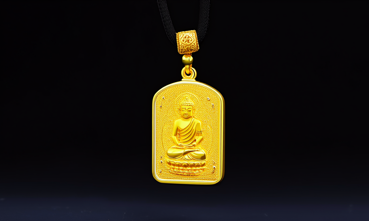 佛头黄金吊坠图片