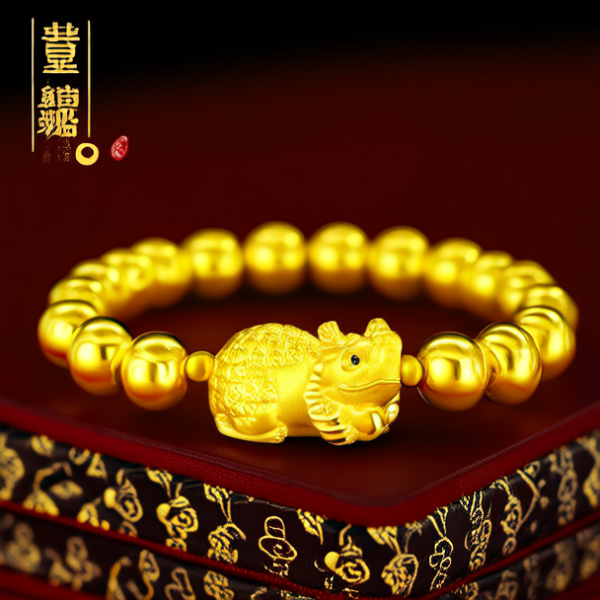 黄金手链貔貅图片