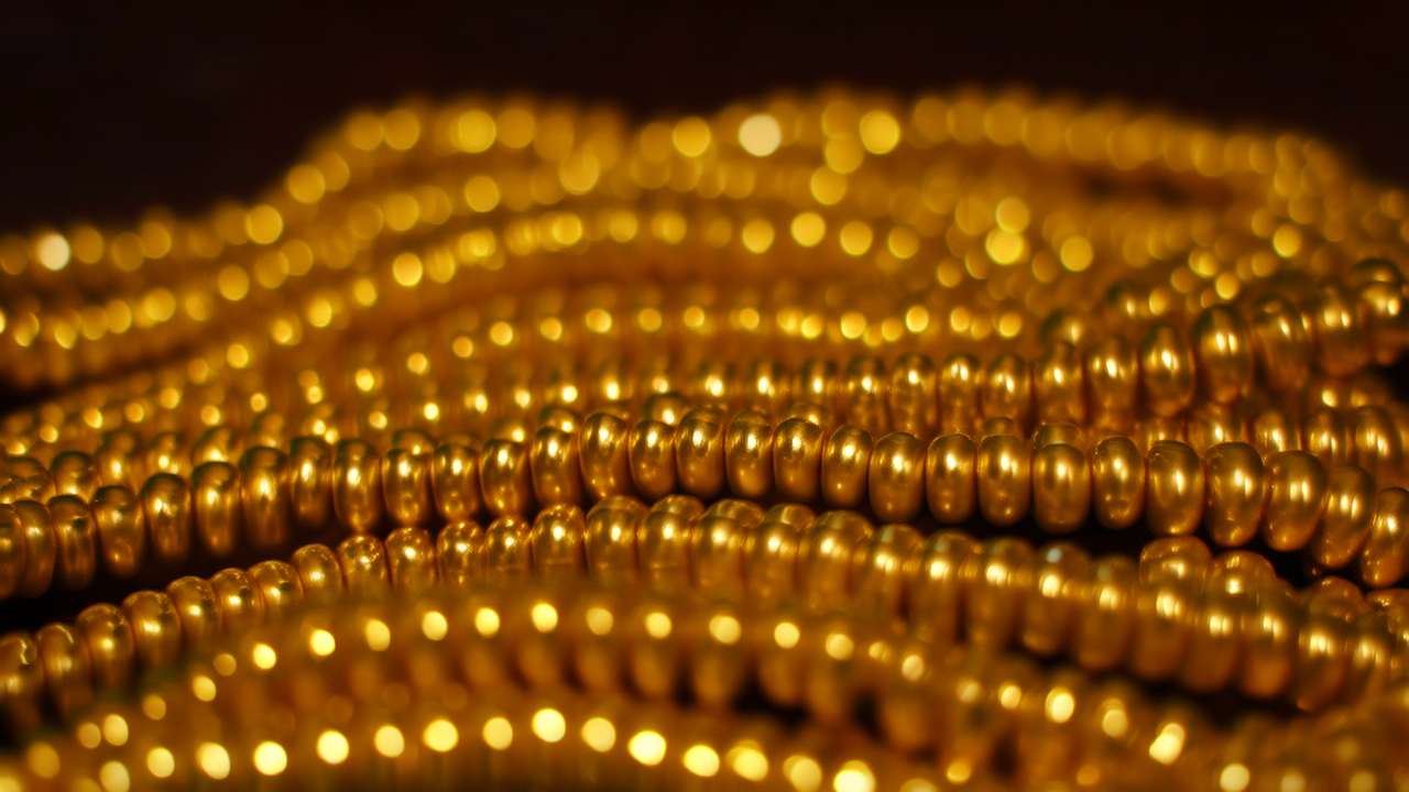 黄金项链珠子图片