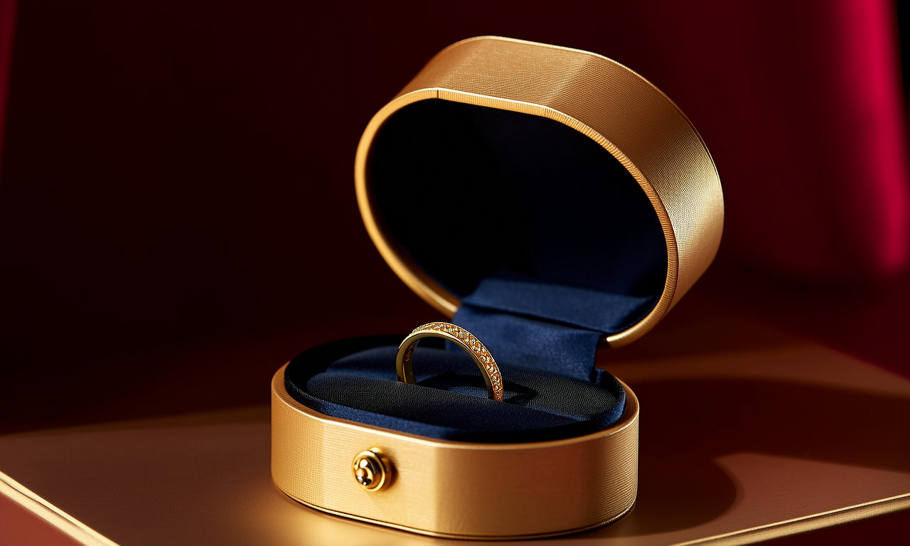金戒指盒子真实图片