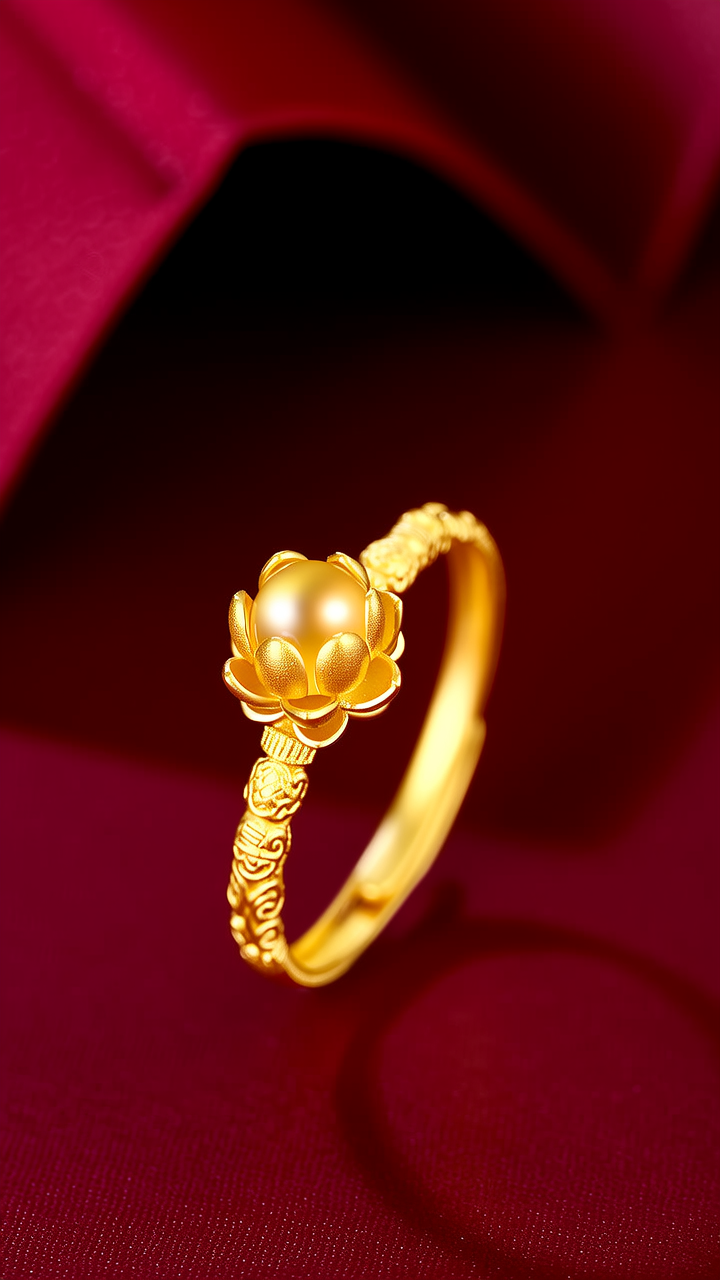 黄金戒指转运珠图片