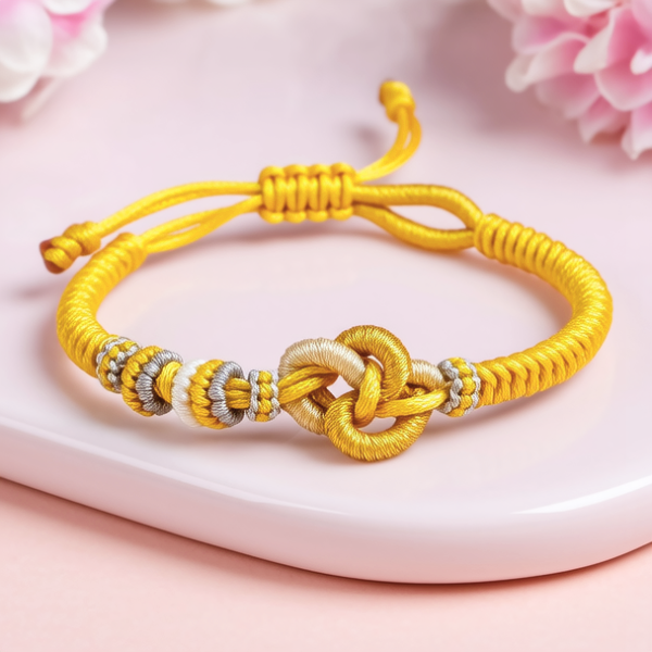 黄金编绳手链款式图片