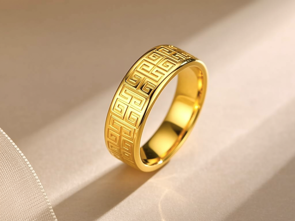 10克黄金男戒指图片