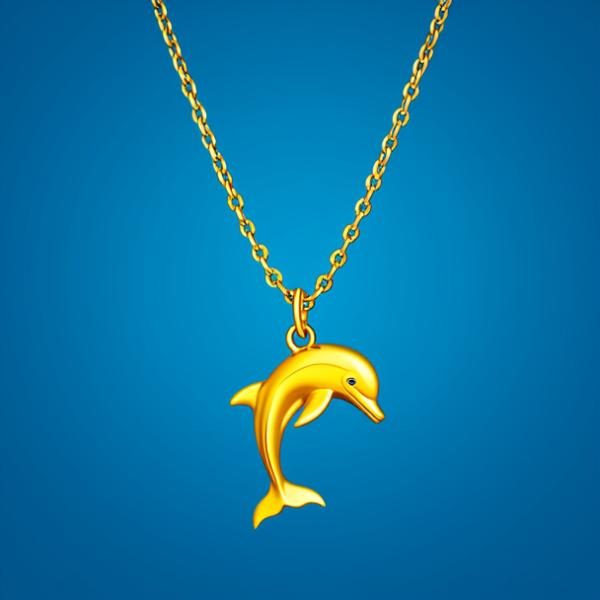 海豚黄金吊坠图片大全