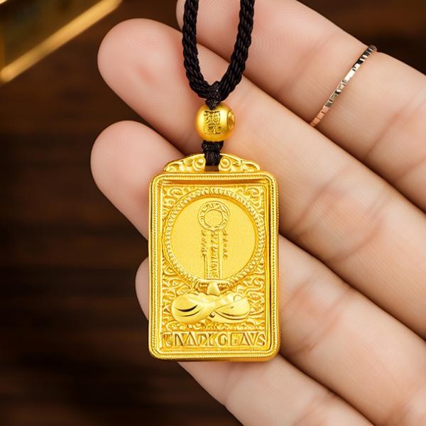 男士黄金金牌吊坠图片